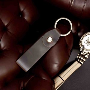 AT2 Handmade Full Grain Leather Keyring