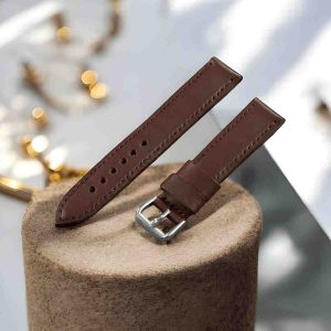 AVE Handmade Full Grain Leather Watch Strap - Chestnut Brown