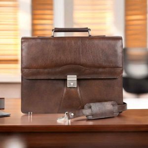The Sovereign Executive Full-Grain Leather Briefcase
