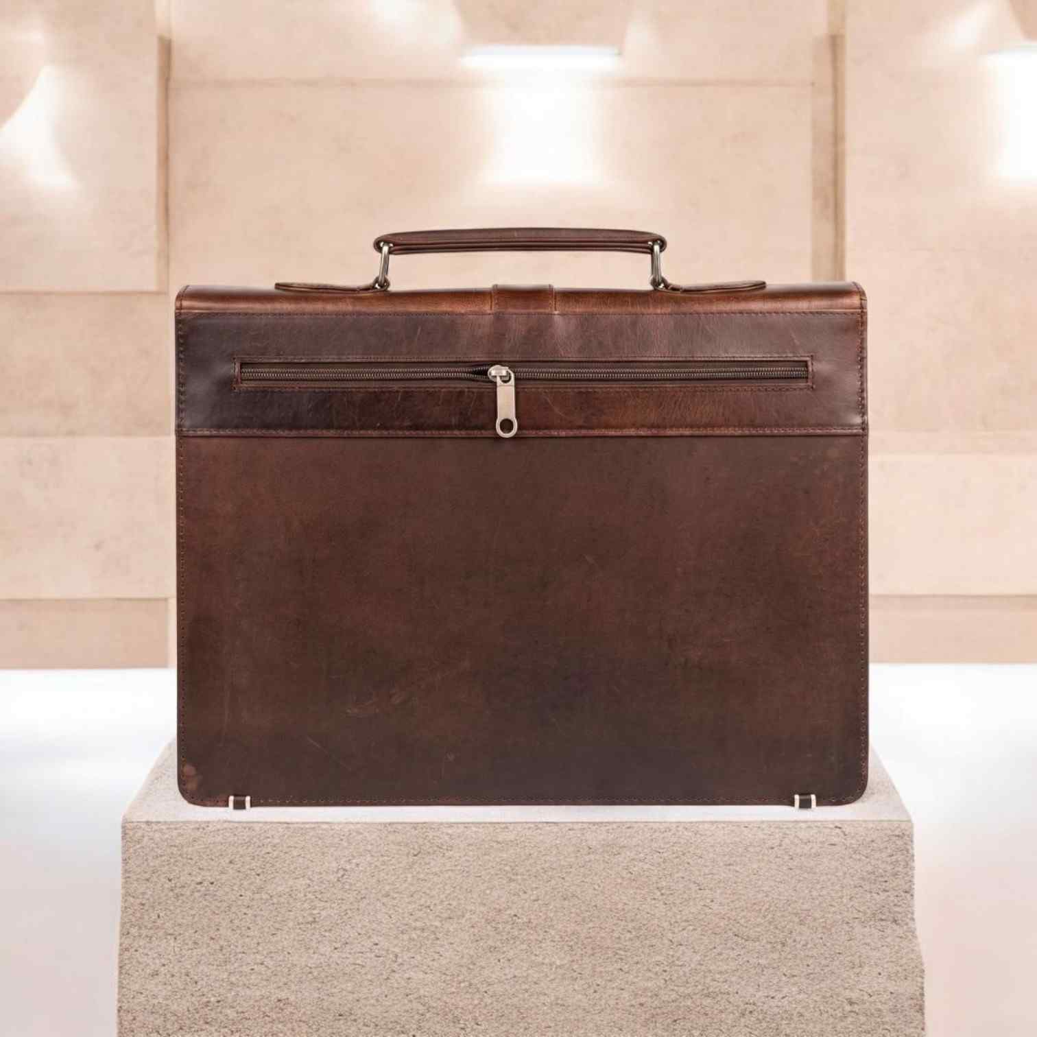 The Monarch Royal Croco-Embossed Leather Briefcase - Image 3
