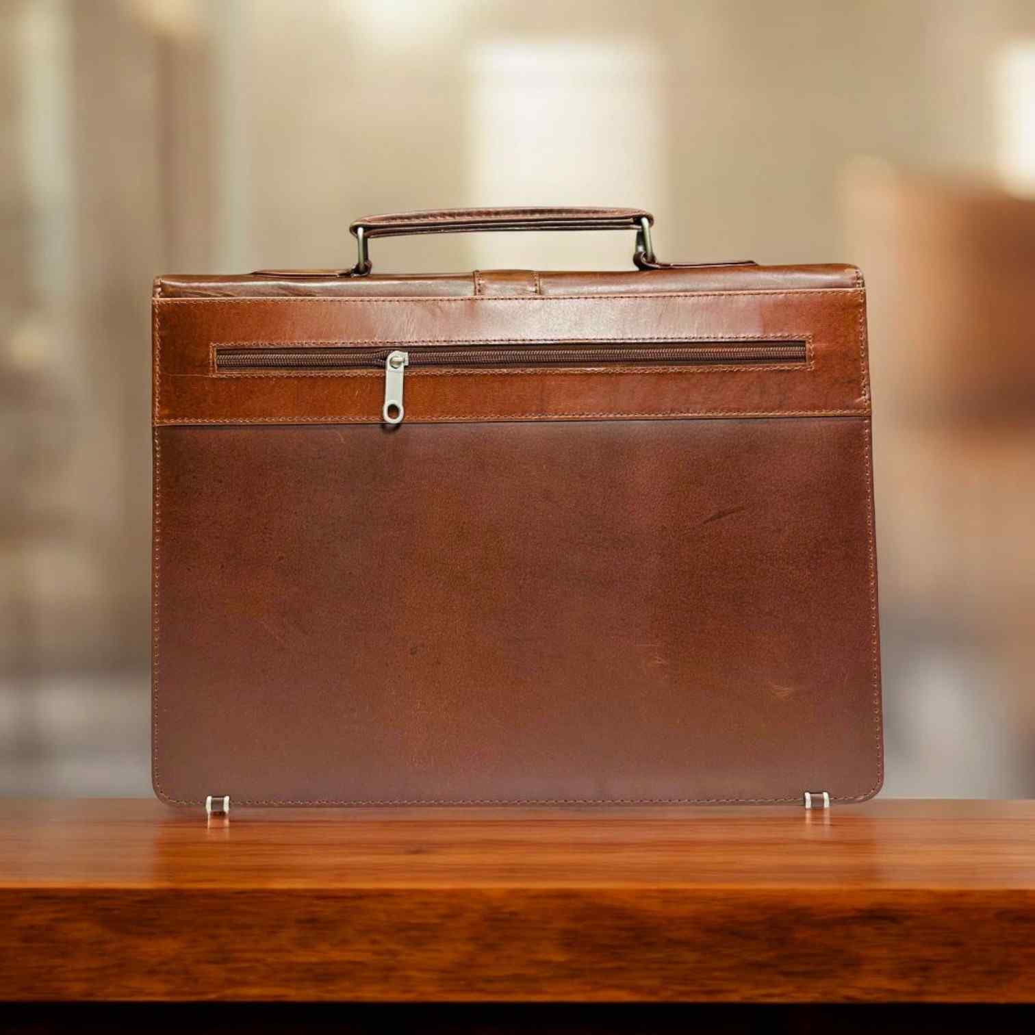 The Vanguard Sovereign Leather Briefcase – Heritage Tan - Image 2