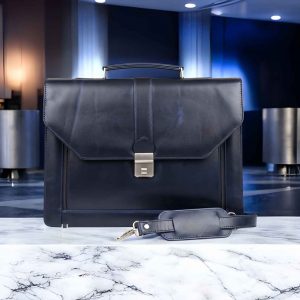 The Vanguard Sovereign Leather Briefcase – Midnight Blue